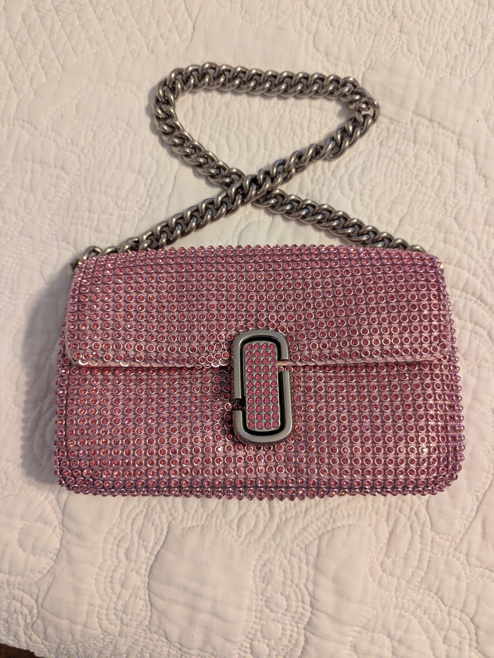 Rhinestone J Crystal Embellished Shoulder Bag- Marc Jacobs